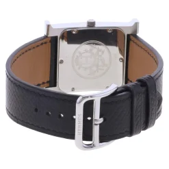 Montre d'occasion HERMES Heure H homme quartz bracelet cuir d'origine