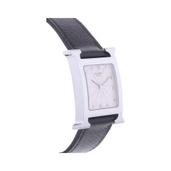 Montre d'occasion HERMES Heure H homme quartz bracelet cuir d'origine