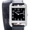 Montre d'occasion Hermès Cape Cod femme acier bracelet cuir noir