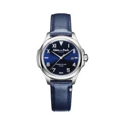 Montre EDEN PARK Club homme acier bracelet cuir bleu
