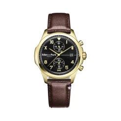 Montre EDEN PARK Club homme bracelet cuir brun