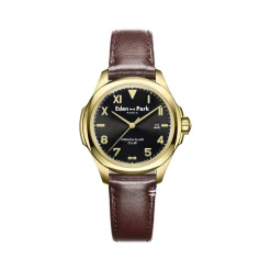 Montre EDEN PARK Club homme bracelet cuir brun