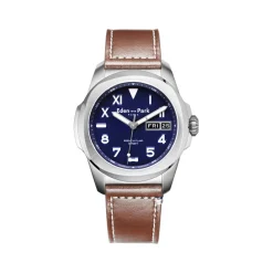 Montre EDEN PARK Sport homme acier bracelet cuir marron