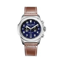Montre EDEN PARK Sport homme acier bracelet cuir marron