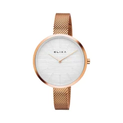 Montre Elixa femme acier rose maille milanaise