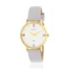 Montre femme dorée bracelet cuir violet