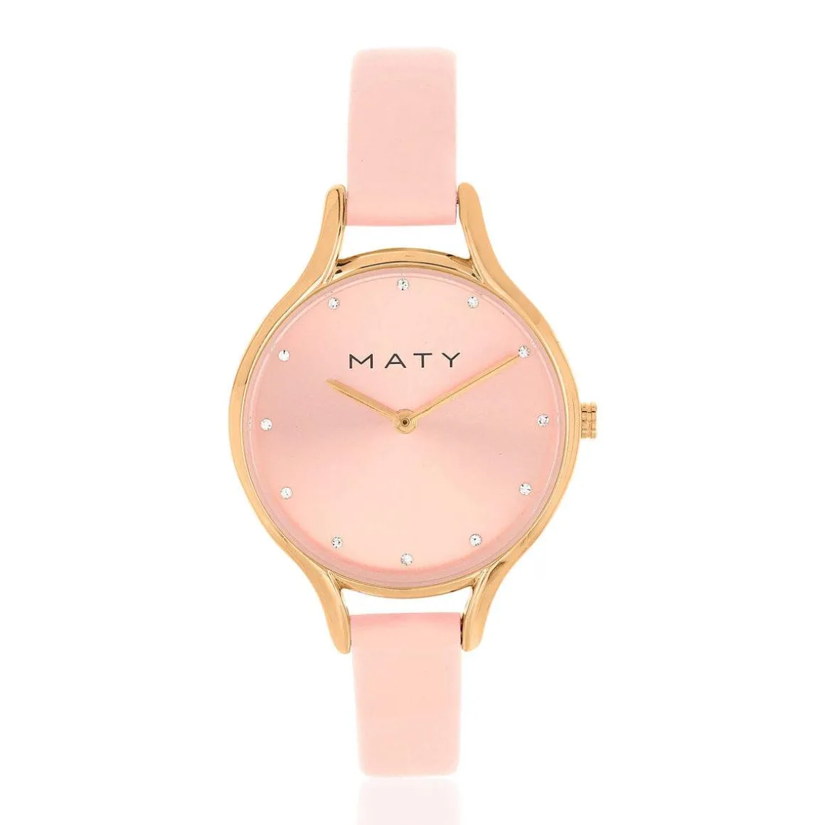 Montre femme dorée rose bracelet cuir rose
