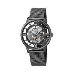 Montre Festina homme automatique bracelet acier noir