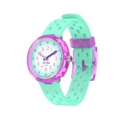Montre FLIK FLAK bubbly hours enfant bracelet silicone vert