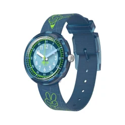 Montre FLIK FLAK Classroom Creations enfant cadran bleu bracelet pet recycle bleu