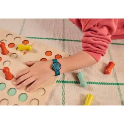 Montre FLIK FLAK Classroom Creations enfant cadran bleu bracelet pet recycle bleu