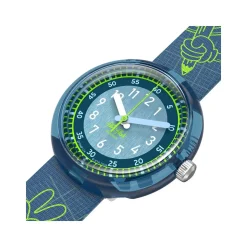Montre FLIK FLAK Classroom Creations enfant cadran bleu bracelet pet recycle bleu