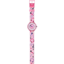 Montre FLIK FLAK Classroom Creations enfant cadran rose bracelet pet recycle rose