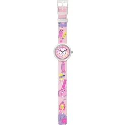 Montre FLIK FLAK Classroom Creations enfant cadran bleu bracelet pet recycle rose