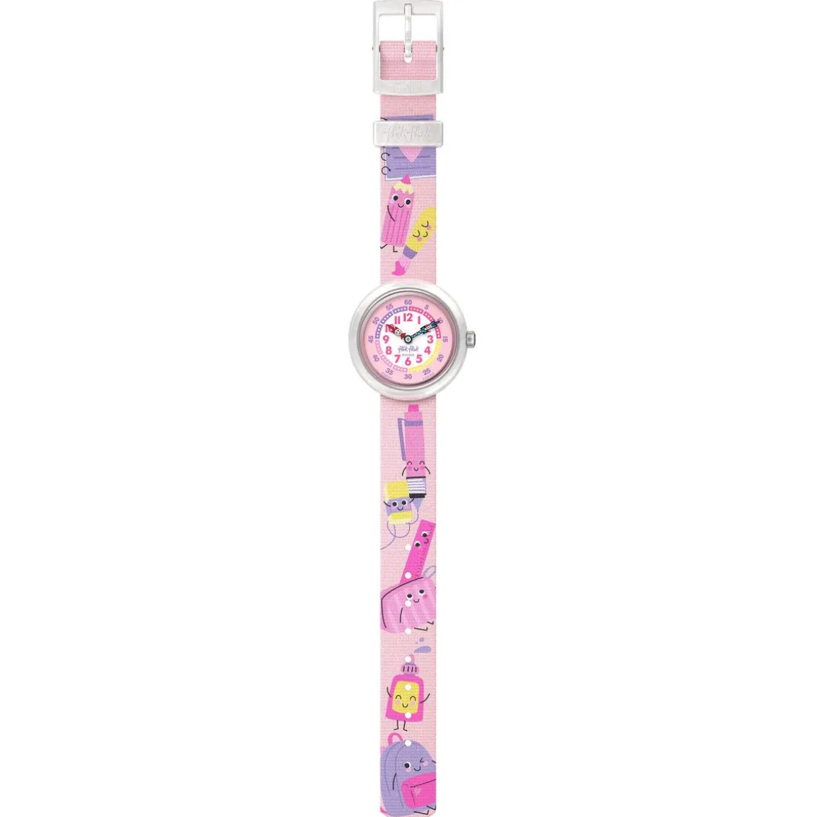 Montre FLIK FLAK Classroom Creations enfant cadran bleu bracelet pet recycle rose