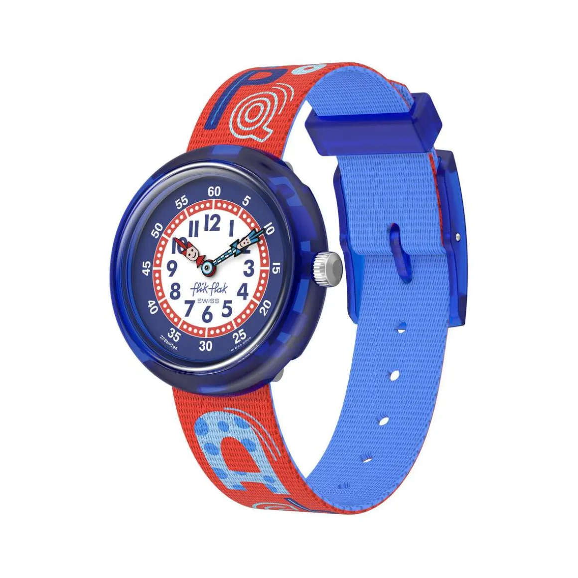 Montre FLIK FLAK Classroom Creations enfant cadran rose bracelet pet recycle rouge