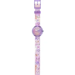 Montre FLIK FLAK CUTIE KITTY enfant cadran violet bracelet pet recycle rose