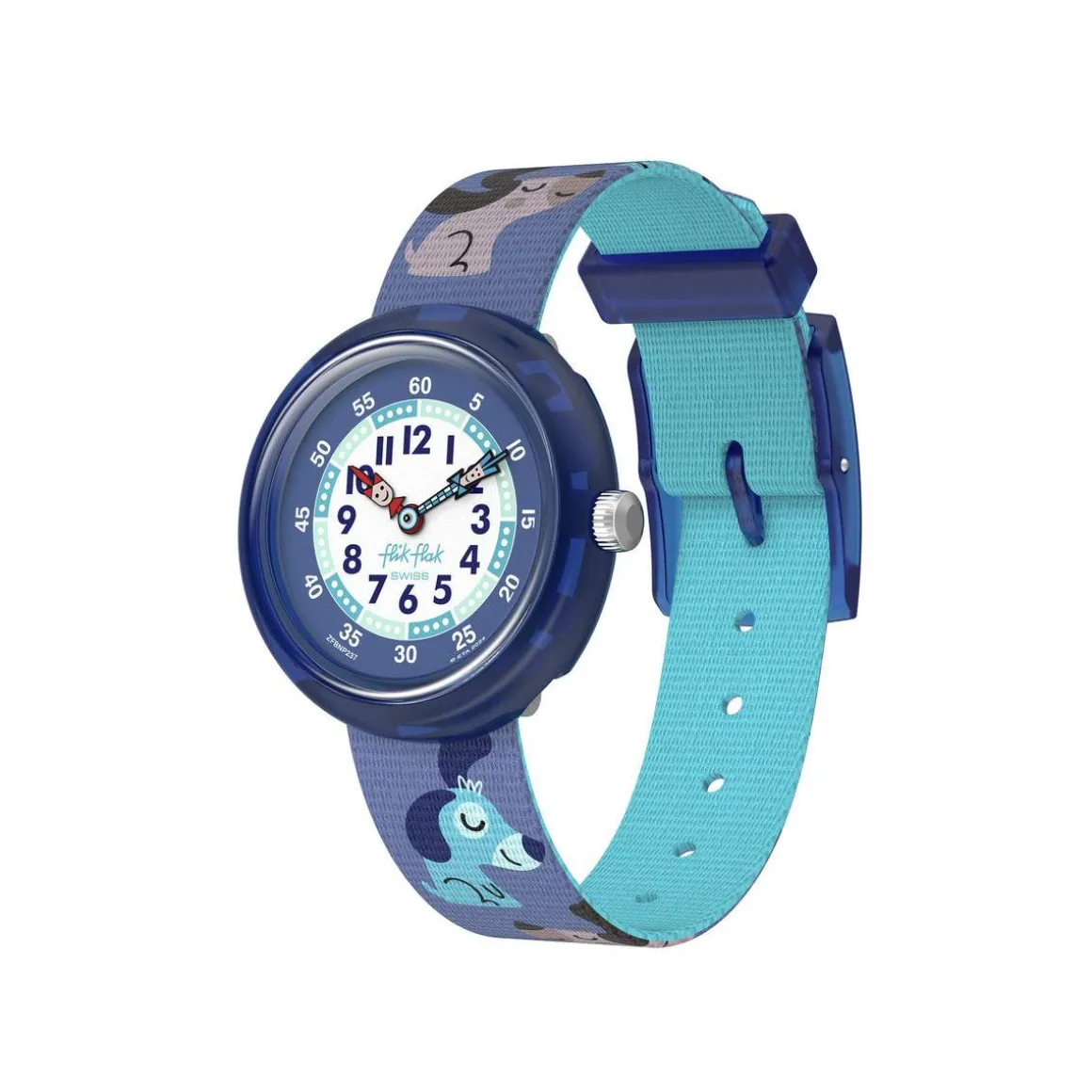 Montre flik flak friends fur-ever enfant bracelet pet recycle bleu