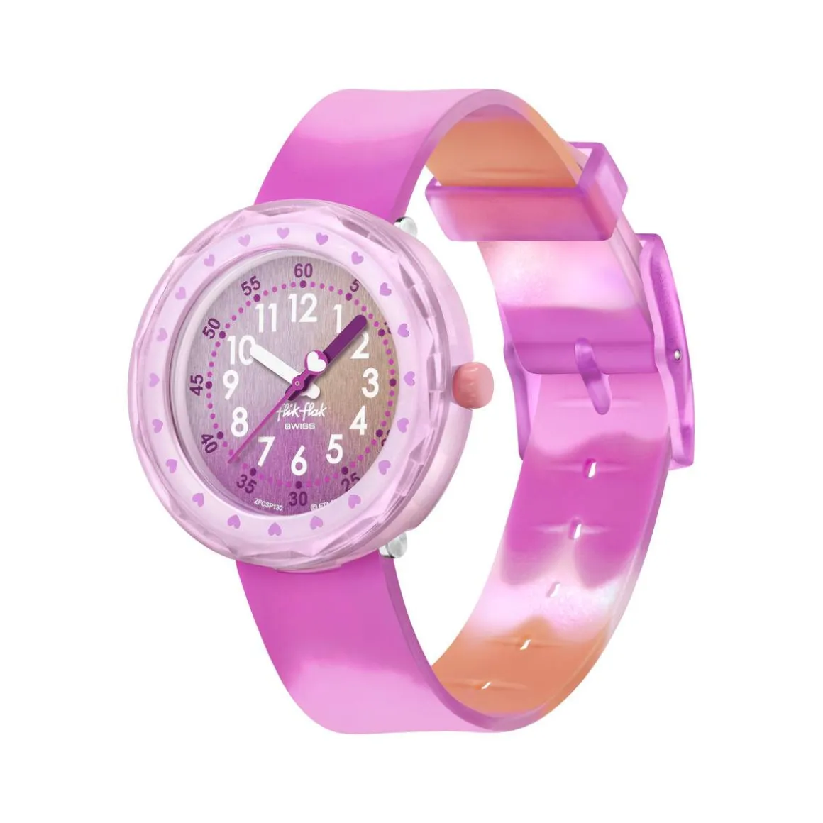 Montre FLIK FLAK FUZE IN PINK enfant cadran rose bracelet silicone rose