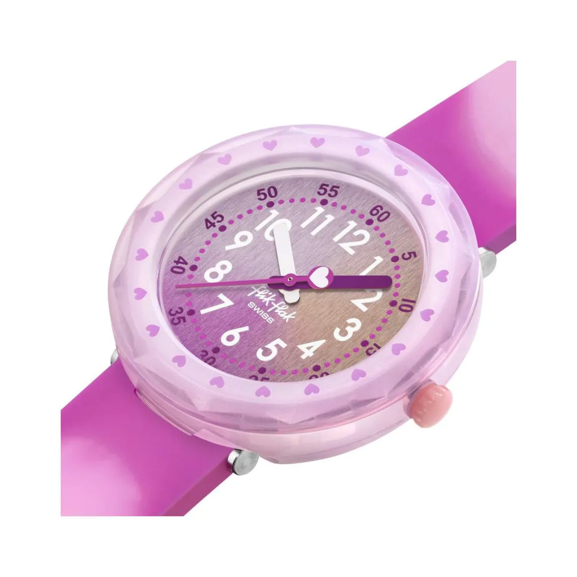 Montre FLIK FLAK FUZE IN PINK enfant cadran rose bracelet silicone rose
