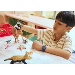 Montre Flik Flak Gameland Cyberozaurus enfant plastique biosourcé bracelet PET recyclé bleu