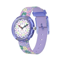 Montre FLIK FLAK let's get artsy enfant cadran blanc bracelet pet recycle violet
