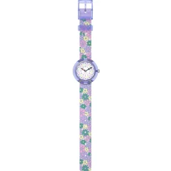 Montre FLIK FLAK let's get artsy enfant cadran blanc bracelet pet recycle violet
