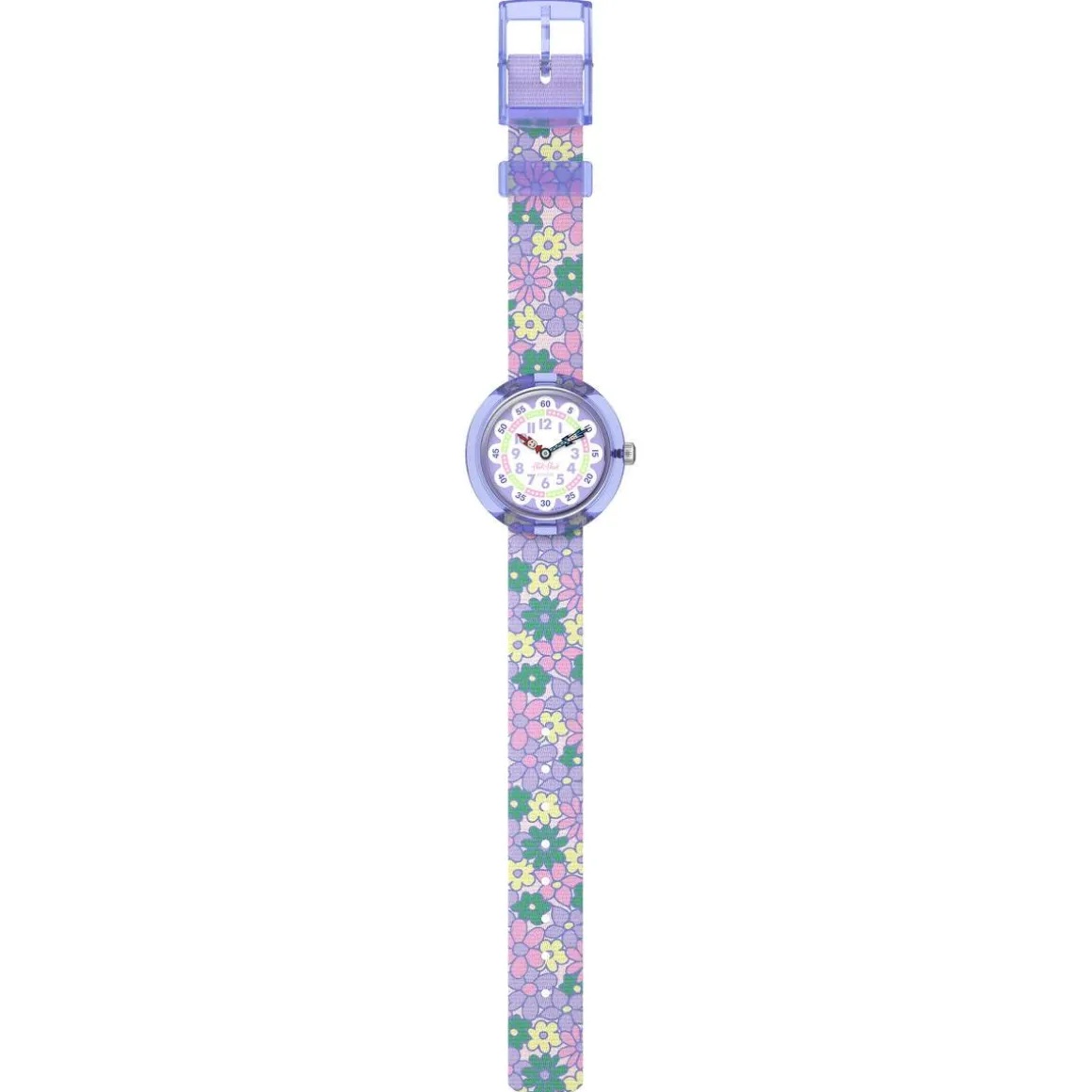 Montre FLIK FLAK let's get artsy enfant cadran blanc bracelet pet recycle violet