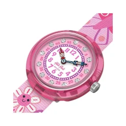 Montre FLIK FLAK let's get artsy enfant cadran rose bracelet pet recycle rose