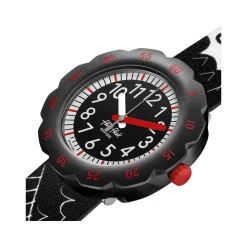 Montre Flik flak Move your body enfant plastique bisourcé bracelet tissu recyclé noir goal