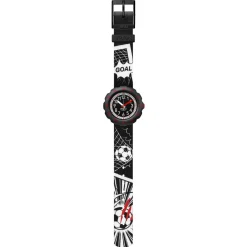 Montre Flik flak Move your body enfant plastique bisourcé bracelet tissu recyclé noir goal