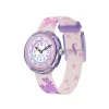 Montre Flik Flak time to discover enfant bracelet tissu rose