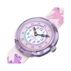 Montre Flik Flak time to discover enfant bracelet tissu rose