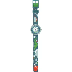 Montre Flik Flak time to discover enfant bracelet tissu bleu