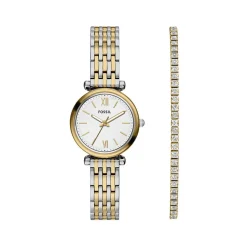 Montre FOSSIL carlie femme bracelet acier inoxydable bicolore jaune