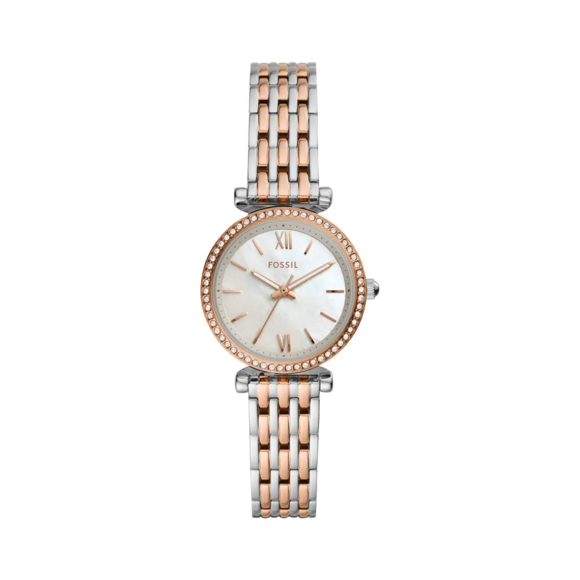 Montre FOSSIL carlie mini femme bracelet acier inoxydable bicolore