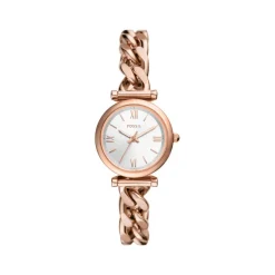 Montre FOSSIL carlie mini femme bracelet acier inoxydable doré rose