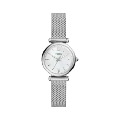Montre Fossil femme acier chromé milanais