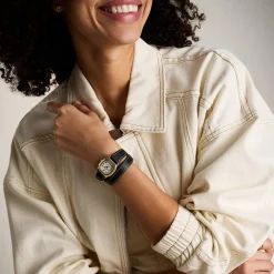 Montre FOSSIL harlow femme bracelet cuir noir