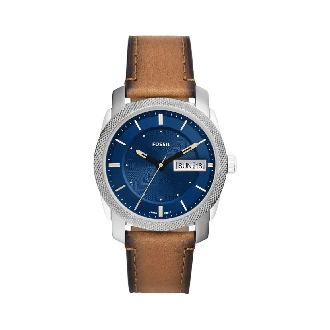 Montre FOSSIL homme acier bracelet cuir marron