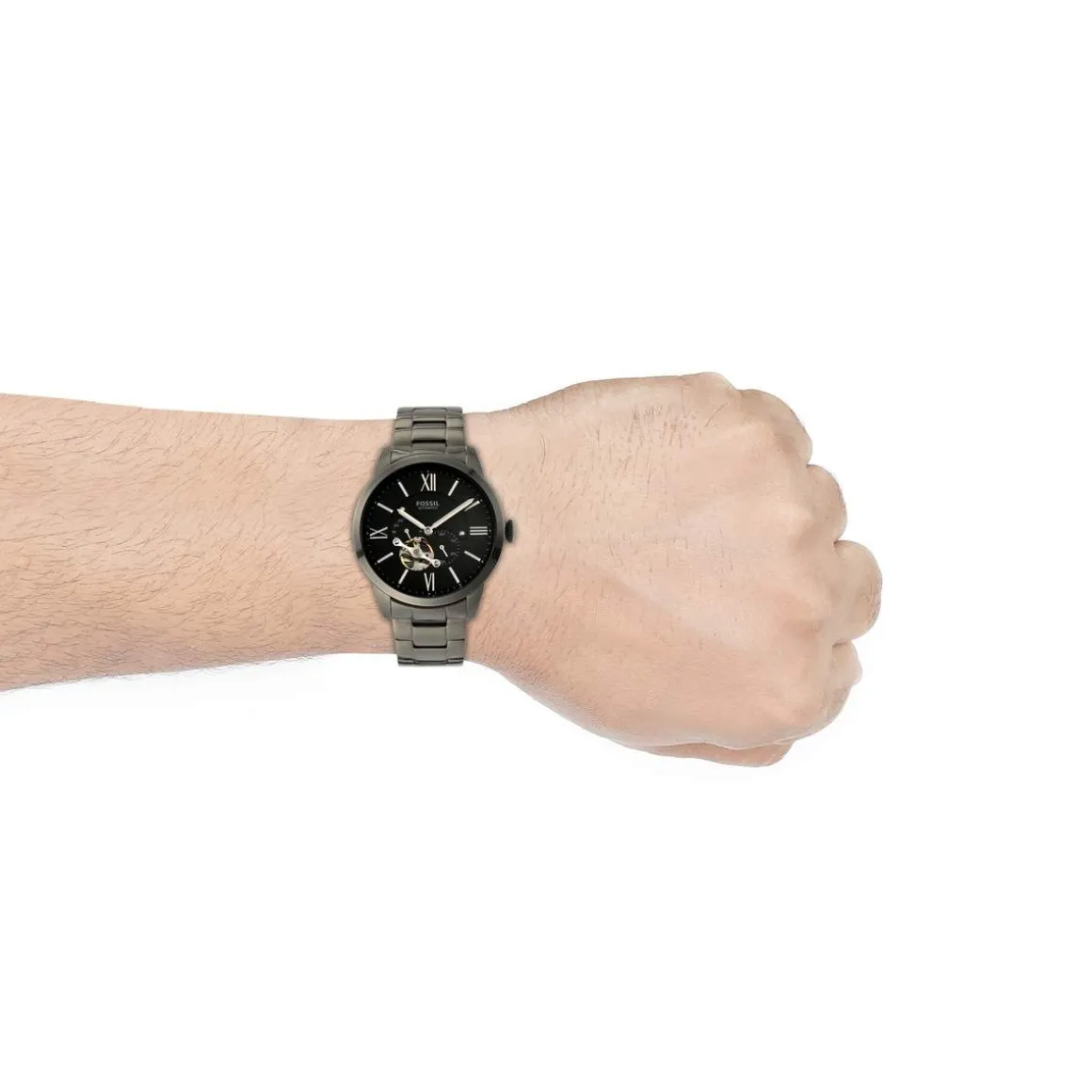 Montre FOSSIL homme automatique bracelet acier gris anthracite