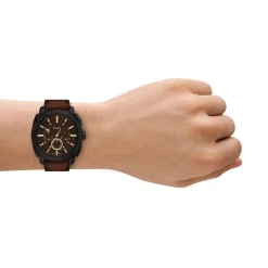 Montre FOSSIL machine homme bracelet cuir marron