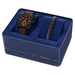 Montre FOSSIL machine homme bracelet cuir marron