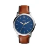 Montre Fossil Minimalist homme acier bracelet cuir marron cuir marron