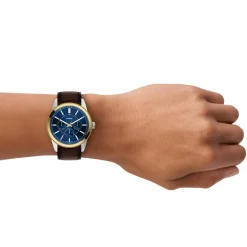 Montre FOSSIL pearson homme bracelet cuir marron