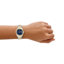 Montre FOSSIL scarlette femme bracelet acier inoxydable bicolore jaune