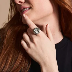 Montre FOSSIL watch ring femme bracelet acier inoxydable argent