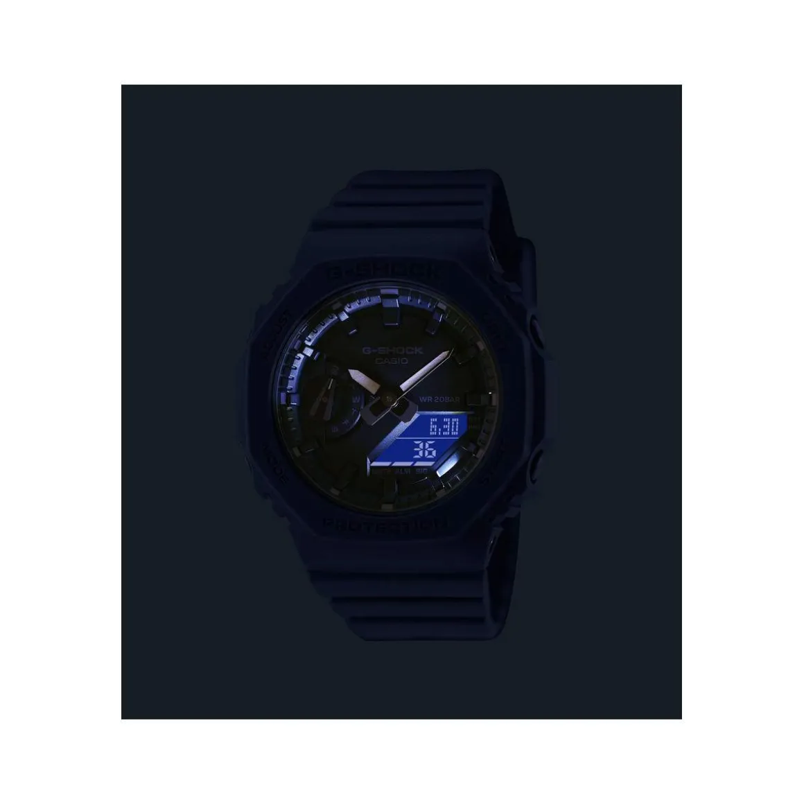 Montre G-SHOCK homme acier bleu bracelet résine bleu fonce