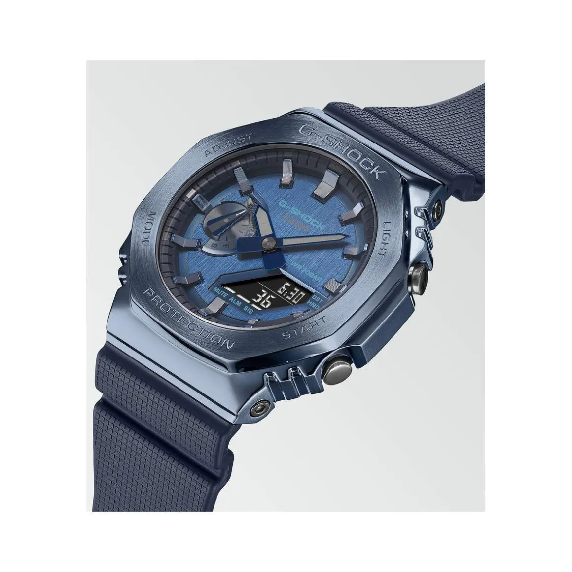 Montre G-SHOCK homme acier bracelet résine bleue