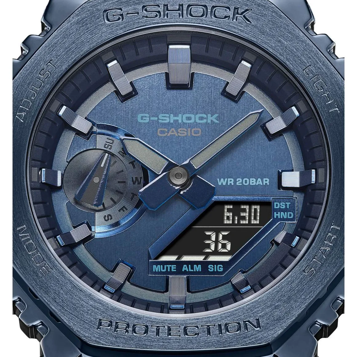 Montre G-SHOCK homme acier bracelet résine bleue